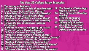 The Best 23 College Essay Examples