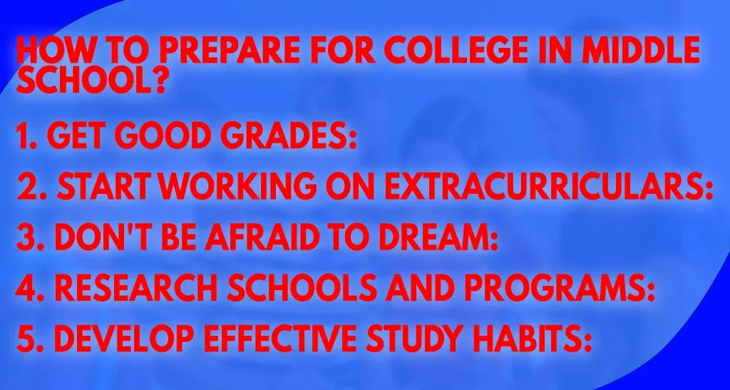 HOW TO PREPARE FOR COLLEGE IN MIDDLE SCHOOL?