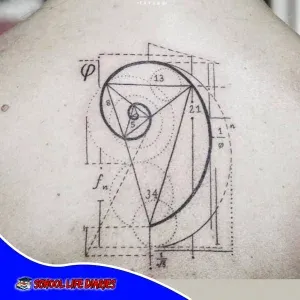 The Fibonacci spiral nape tattoo